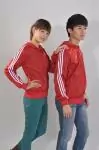 2012 adidas firebird hommes and femmes hoodie red blance